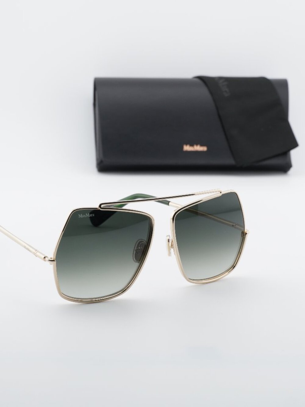 Max Mara MM0102 32P Butterfly Sunglasses - Gold/Green Gradient